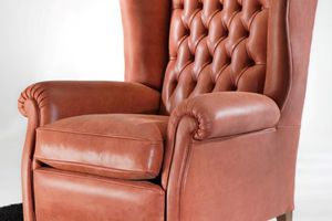 fauteuil chesterfield / en cuir / à dossier haut / bergère