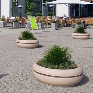 jardinière en acier inoxydable / en marbre / en pierre naturelle / ronde