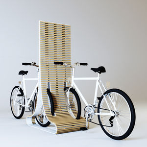 range-vélo en bois / pour espace public / design original