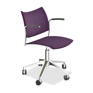 chaise de bureau contemporaine / en tissu / en aluminium / avec accoudoirs