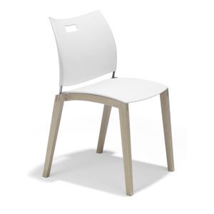 chaise visiteur contemporaine / en hêtre / en chêne / en plastique