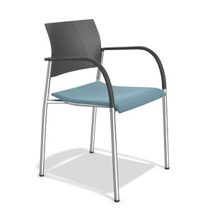chaise visiteur contemporaine / en tissu / en plastique / avec accoudoirs