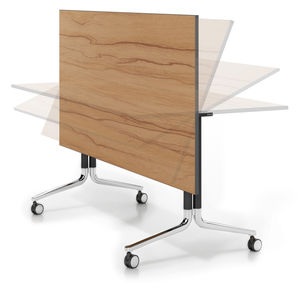 table de conférence contemporaine / en bois / rectangulaire / pliante