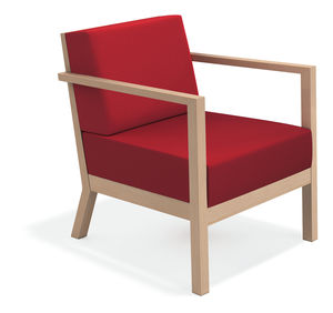 fauteuil visiteur contemporain / en tissu / en hêtre