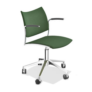 chaise de bureau contemporaine / à roulettes / avec accoudoirs / piètement étoile