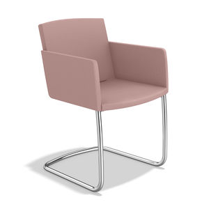 chaise visiteur contemporaine / avec accoudoirs / tapissée / cantilever