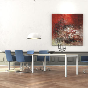 table de réunion contemporaine / en bois / rectangulaire