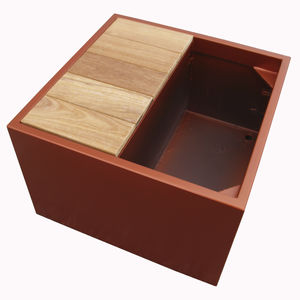 jardinière en bois / en fibro-ciment / rectangulaire / carrée