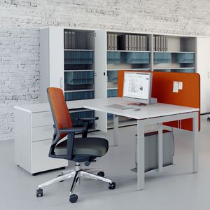 bureau pour open space / en acier à revêtement par poudre / en mélaminé / contemporain