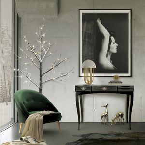 console contemporaine / en bois laqué / en plaqué bois / rectangulaire