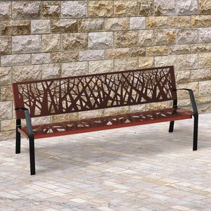 banc public / contemporain / en acier / avec dossier