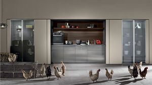 cuisine contemporaine / en métal / dissimulée / laquée