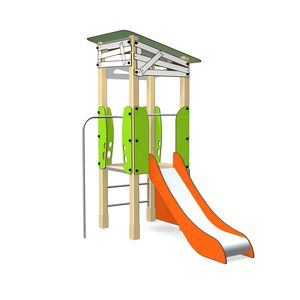 structure de jeu pour collectivité / en bois / en aluminium