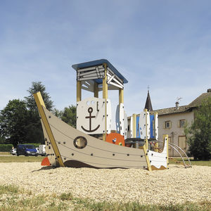 structure de jeu pour collectivité / en bois / en inox