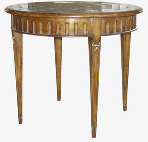 table de style / en marbre / ronde / blanche