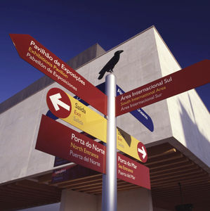 panneau signalétique au sol / aluminium / double face / d'orientation