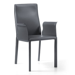 chaise contemporaine / avec accoudoirs / tapissée / en tissu