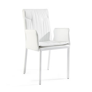 chaise contemporaine / avec accoudoirs / tapissée / en tissu