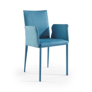 chaise contemporaine / avec accoudoirs / tapissée / en tissu
