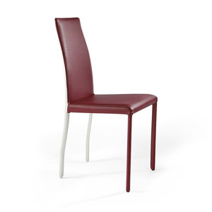 chaise contemporaine / tapissée / en tissu / en cuir