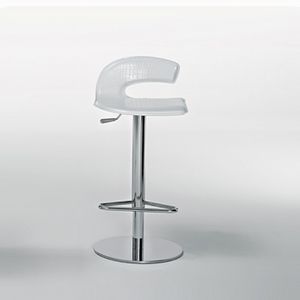 tabouret de bar contemporain / en cuir / en acier / professionnel