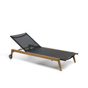 bain de soleil contemporain / en teck / en Textilene® / de jardin