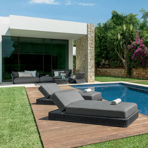 bain de soleil contemporain / en tissu / en métal / dossier ajustable