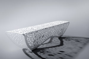 banc public / de jardin / contemporain / en acier galvanisé