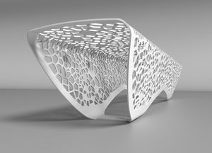 banc public / de jardin / contemporain / en acier galvanisé
