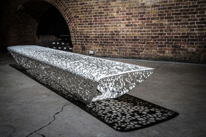 banc public / design organique / en acier galvanisé