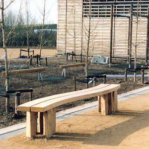 banc public / contemporain / en chêne / modulaire