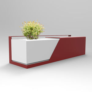 banc public / contemporain / en acier / avec jardinière intégrée