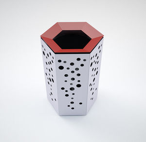 poubelle publique / en acier / de tri sélectif / contemporaine