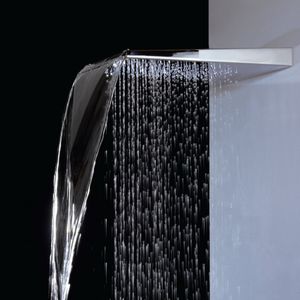 pommeau de douche mural / rectangulaire / cascade / pluie