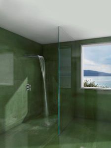 pommeau de douche mural / rectangulaire / cascade / pluie