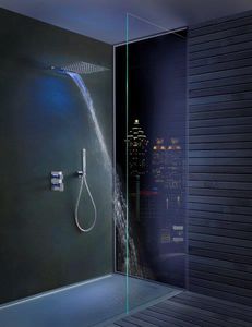pommeau de douche mural / rectangulaire / cascade