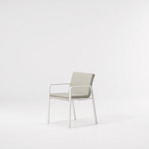 chaise de salle à manger contemporaine / avec accoudoirs / en tissu / en aluminium