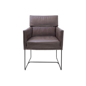fauteuil visiteur contemporain / en cuir / avec accoudoirs