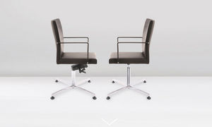 chaise de bureau contemporaine / en tissu / à roulettes / tapissée