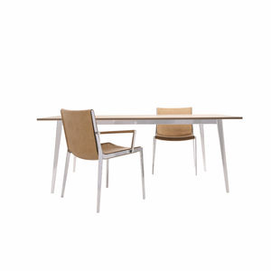 table à manger contemporaine / en bois / rectangulaire / contract
