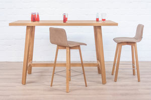 table mange-debout contemporaine / en bois / en bois massif / rectangulaire