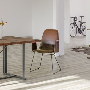 chaise visiteur contemporaine / tapissée / avec accoudoirs / luge