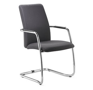 chaise visiteur contemporaine / en tissu / en cuir / empilable