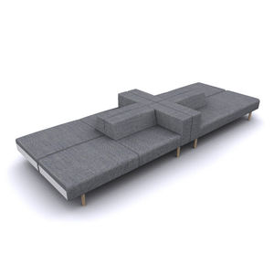 banquette modulable / contemporaine / en tissu / en chêne