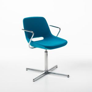chaise visiteur contemporaine / avec accoudoirs / tapissée / luge
