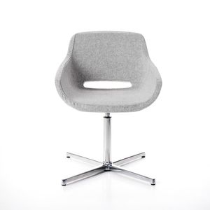 fauteuil visiteur contemporain / en tissu / en acier / avec accoudoirs