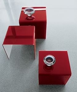 table gigogne contemporaine / en verre / rectangulaire
