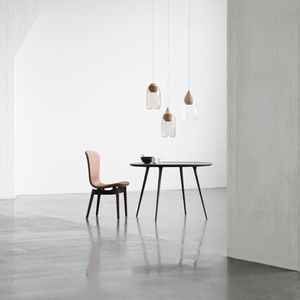table à manger contemporaine / en chêne / ronde