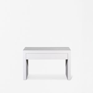 table de chevet contemporaine / en bois laqué / rectangulaire / avec tiroir