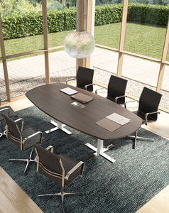 table de réunion contemporaine / en bois